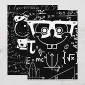 Invitation mème drôle de blagues de maths visage heureux (Devant / Derrière)