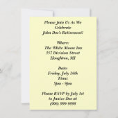 Invitation Même l'anniversaire de retraite d'invitation de (Dos)