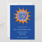 Invitation Mème personnalisé bleu 67 (Devant)