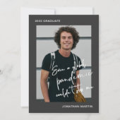 Invitation Même une fête de graduation en gris photo pandémiq (Devant)