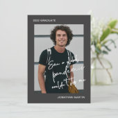 Invitation Même une fête de graduation en gris photo pandémiq (Debout devant)