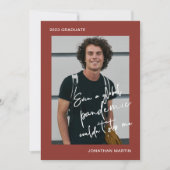 Invitation Même une pandémie Une photo Red Graduation Party (Devant)