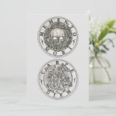 Invitation Memento Mori Carpe Diem Argent Round (Debout devant)