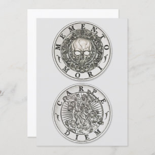 Invitation Memento Mori Carpe Diem Argent Round