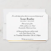 Invitation Mémoire d'amour 2 Service commémoratif White Rose (Dos)