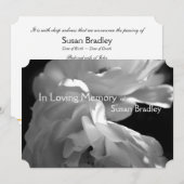 Invitation Mémoire d'amour 2 Service commémoratif White Rose (Devant / Derrière)