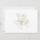 Invitation Mémoire d'amour Élégant Merci Floral Or (Dos)