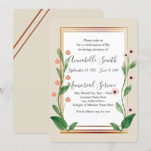 Invitation Mémoire d'amour MODERNE SOPHISTIQUÉE