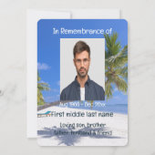 Invitation Mémoire de poche Paradis de plage tropicale (Dos)