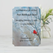 Invitation Mémoire Photo Cardinal Rouge Gardé (Debout devant)