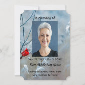 Invitation Mémoire Photo Cardinal Rouge Gardé (Dos)