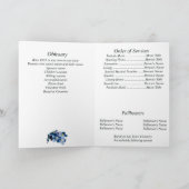 Invitation Memorial Blue Oubliez-moi pas Floral Photo Program (Intérieur)