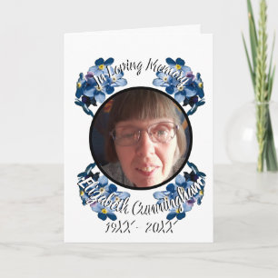 Invitation Memorial Blue Oubliez-moi pas Floral Photo Program