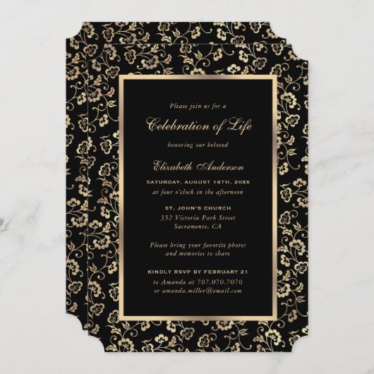 Invitation Mémorial botanique de l'or noir Célébration de la  (Devant / Derrière)