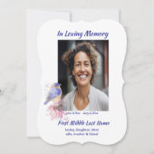 Invitation Mémorial, Célébration de la vie, Service Bluebird (Devant)