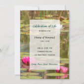 Invitation Memorial Celebration of Life Water Lily Invite (Devant)