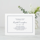 Invitation Memorial Classic Simple Chic Elegant Frame (Debout devant)
