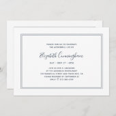 Invitation Memorial Classic Simple Chic Elegant Frame (Devant / Derrière)