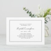 Invitation Memorial Classic Simple Chic Elegant Frame (Debout devant)