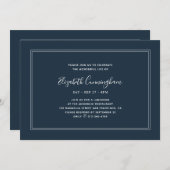 Invitation Memorial Classic Simple Chic Elegant Frame (Devant / Derrière)