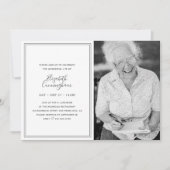 Invitation Memorial Classic Simple Chic Photo Élégante (Devant)