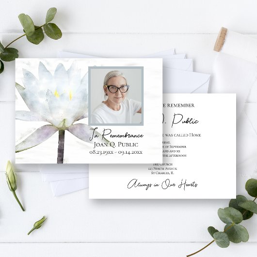 Invitation Mémorial commémoratif de l'anniversaire de la mort