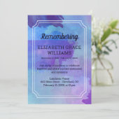 Invitation Mémorial commémoratif de l'aquarelle bleu pourpre (Debout devant)