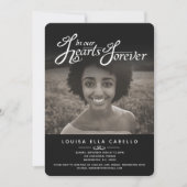 Invitation Mémorial dans les coeurs photo funérailles invitat (Devant)