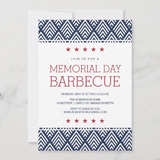 Invitation Memorial Day Barbecue Party (Devant)
