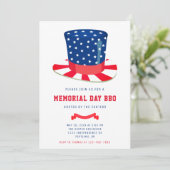Invitation Memorial Day BBQ Rouge Blanc Bleu (Debout devant)