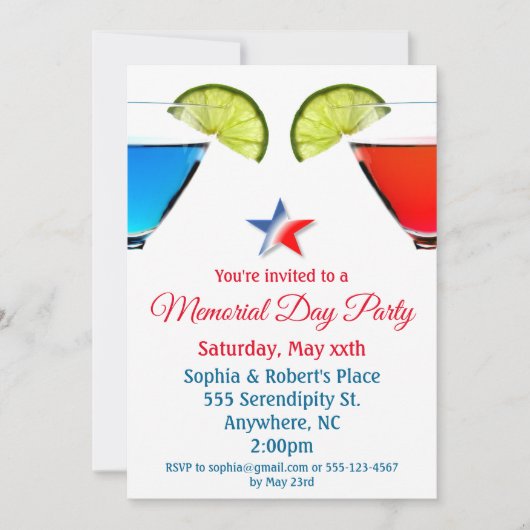 Invitation Memorial Day Cocktail Party (Devant)