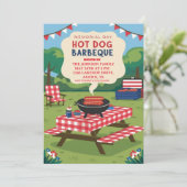 Invitation Memorial Day Hot Dog Barbeque Party (Debout devant)