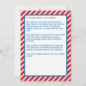 Invitation Memorial Day Notre Town Parade Cérémonie Invitatio (Dos)