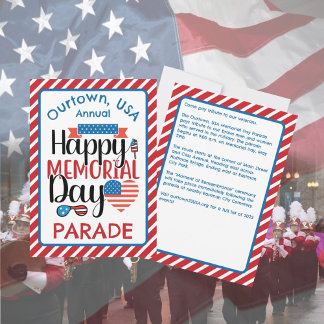 Invitation Memorial Day Notre Town Parade Cérémonie Invitatio
