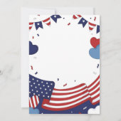 Invitation Memorial Day Party American Red White Blue Stars (Dos)