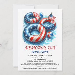 Invitation Memorial Day Pool Party   Summer Bash