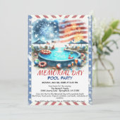 Invitation Memorial Day Pool Party | Summer Bash (Debout devant)
