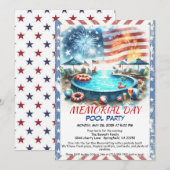 Invitation Memorial Day Pool Party | Summer Bash (Devant / Derrière)