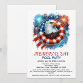 Invitation Memorial Day Pool Party | Summer Bash (Devant / Derrière)