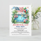 Invitation Memorial Day Pool Party | Summer Bash (Debout devant)
