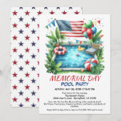 Invitation Memorial Day Pool Party | Summer Bash (Devant / Derrière)