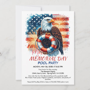 Invitation Memorial Day Pool Party   Summer Bash