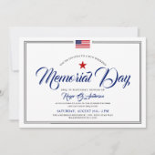 Invitation Memorial Day Theme Patriotique fête d'anniversaire (Devant)