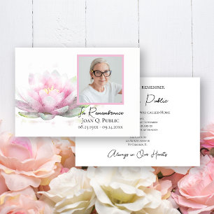 Invitation Mémorial de l'anniversaire de la mort de la fleur 