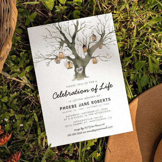 Invitation Mémorial de l'arbre de vie | Célébration de la vie