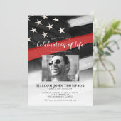 Invitation Mémorial de pompier funéraire photo (Debout devant)