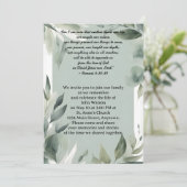 Invitation Mémorial des Feuilles blancs et verts de Sage (Debout devant)