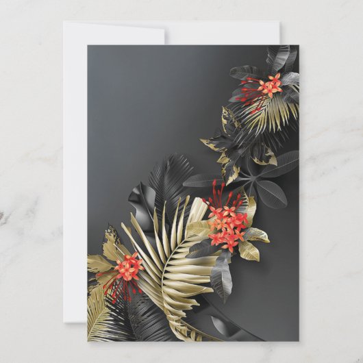 Invitation Mémorial des funérailles d'or noir moderne (Dos)