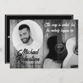 Invitation Mémorial des guitares électriques noires et blanch (Devant / Derrière)