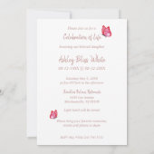 Invitation Mémorial des papillons botaniques floraux Chers (Dos)